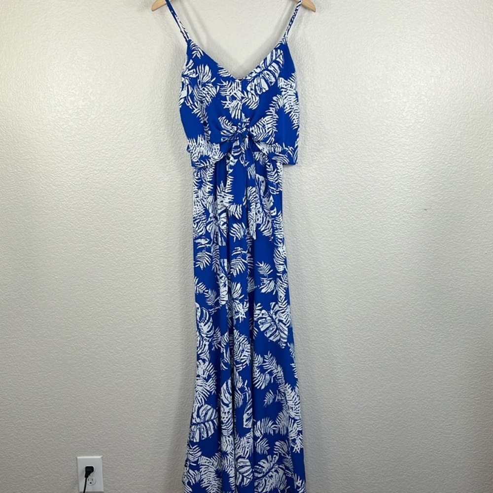 VICI Tyche Havana Ruffle Front tie Maxi Dress size Small